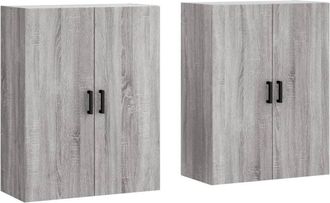 vidaXL Armarios de pared 2 unidades gris Sonoma 69,5x34x90 cm Vidaxl