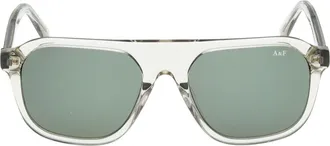 Abercrombie & Fitch 53mm Navigator Sunglasses in Shiny Light Green /Green at Nordstrom