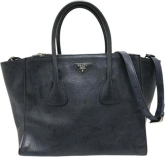 Prada Pre-owned Vintage Tote Bag - Dames - Vintage Handtas - Blauw - ONE Size - Leer - Vintage