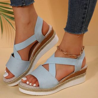 Generic Orthopedic Sandals for Women,2026 Summer Dressy Open Toe Bowknot Casual Walking Platform Wedges Heels Ankle Straps Sandals Beach Comfortable Slip on S