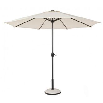 Konte Design Sombrilla de jard&iacute;n con m&aacute;stil central de aluminio y lona beige 3m