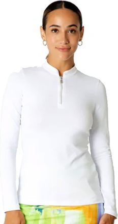Sofibella Womens 1/4 Zip Golf Shirt in White at Nordstrom, Size X-Large