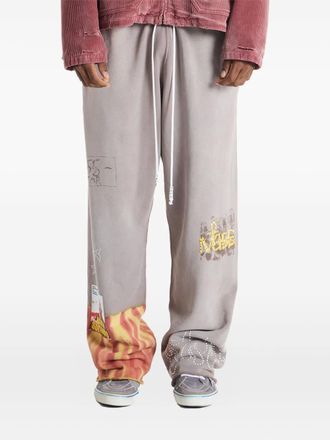 Paly Hollywood mass print sweatpants - unisex - Cotton - L - Grey
