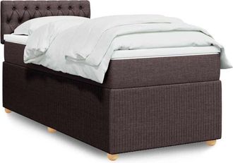 vidaXL Cama Box Spring Con Colch&oacute;n Tela Marr&oacute;n Oscuro 80x200 Cm Vidaxl