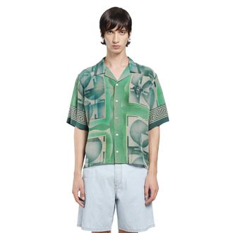 Versace Printed Cr&ecirc;pe De Chine Silk Shirt