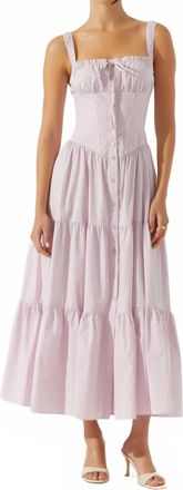Astr Temperance Tiered Milkmaid Maxi Dress In Purple