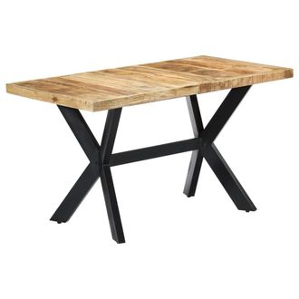 vidaXL Vidaxl - Mesa De Comedor Madera Maciza De Mango Rugosa 140x70x75 Cm