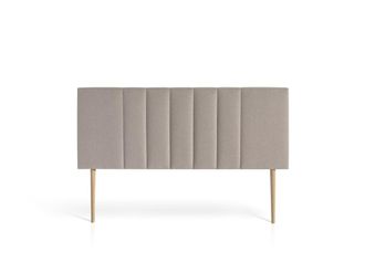 Pondecor Interiorismo Cabecero tapizado marr&oacute;n jaspeado con patas madera 150x60 cm