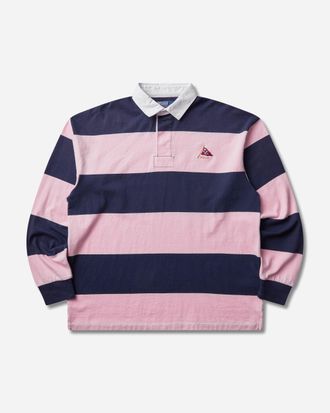 Polo Ralph Lauren Men s Big Fit Striped Jersey Rugby Shirt Newport Navy / Pink