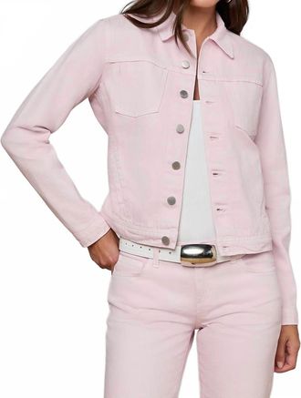 L'agence Slim Denim Jacket In Pastel Lilac
