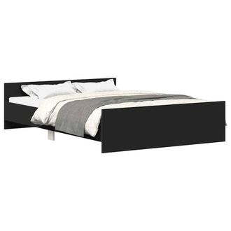 Berkfield Home Bed Frame with Headboard & Footboard Black 140x200 cm