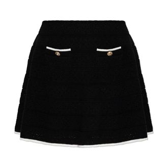 Self Portrait Short Skirts, female, Black, Size: M Short Skirt With Lurex Thread