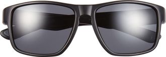 Hurley 58mm Polarized Square Sunglasses in Matte Black/Blue at Nordstrom Rack