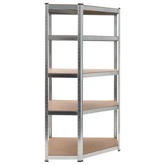 Berkfield Home Storage Shelf Silver 90x90x180 cm Steel & MDF | Size: 90 x 90 x 180 cm