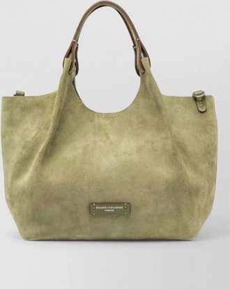 Gianni Chiarini dua suede texture dual handles shoulder bag