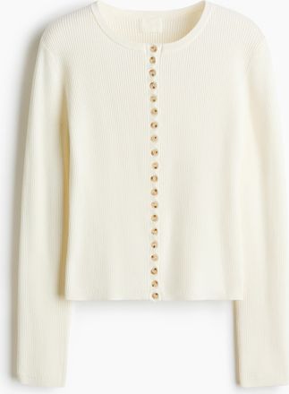 H&M Gerippter Cardigan - White