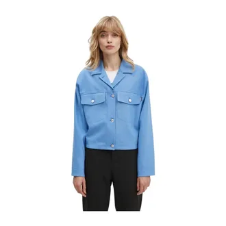 Moschino Jassen, Dames, Blauw, S, Wol, Wolmix Jas