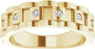 Pompeii3 1/4 Ct Mens Diamond Wedding Ring Yellow Gold Chain Link Band