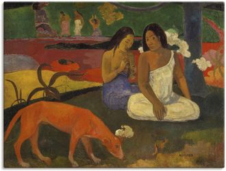 Artland Leinwandbild »Arearea (Der rote Hund). 1892« Gruppen & Familien 1 Stk. tlg. auf Keilrahmen gespannt