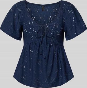 Only Slim Fit T-Shirt mit tiefem V-Ausschnitt Modell SMILLA in Marine, Gr&ouml;&szlig;e XL