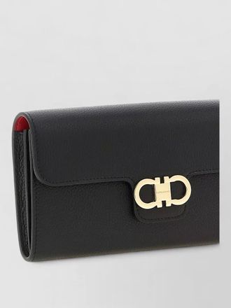 Ferragamo gancini leather clutch bag