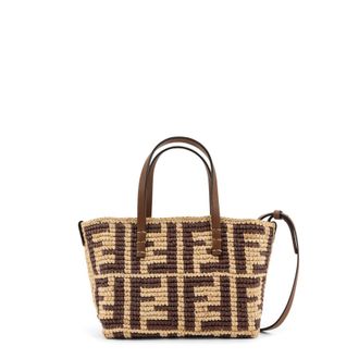 Fendi Raffia Mini Roll Shoulder Bag