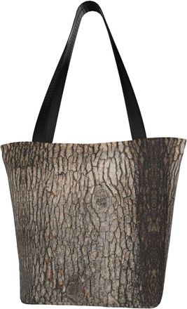 AOOEDM Nature Tree Old Pine Bark Wood Tote Bag Women Capacity Shoulder Grocery Shopping Bags