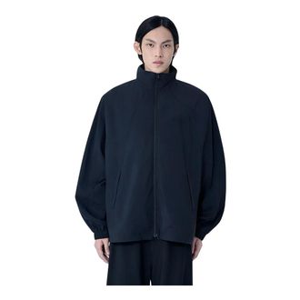 Maison Margiela Light Jackets, male, Black, Size: L High-Neck Zip-Up Jacket
