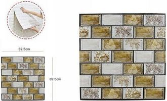 Trade Shop Trade Shop - Set 5 Pannelli Muro 3d Adesivo Parete Piastrelle Mattonelle 32.5cm Pannello 65067