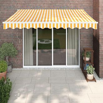 vidaXL Toldo Retr&aacute;ctil Autom&aacute;tico Amarillo Y Blanco 3,5x2,5 M Vidaxl