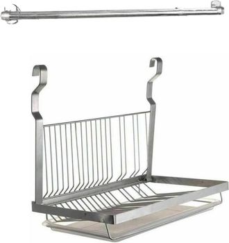 OEM Escurridor De Platos Plegable De Pared, Acero Inoxidable 304, Bandeja Extra&iacute;ble, Ganchos Incluidos, Para Cocina
