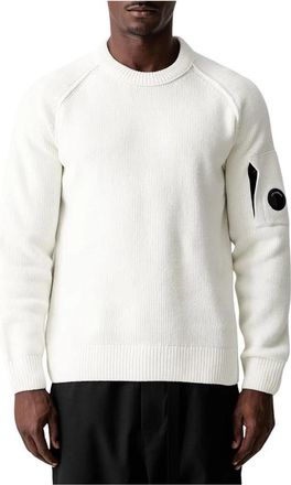 C.P. Company Chenille Katoenen Ronde Hals Trui - Heren - Sweatshirts - Wit - L - Katoen - Hoodies & sweatvesten