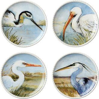 Certified International Coastal Birds Set Of 4 Salad Plates