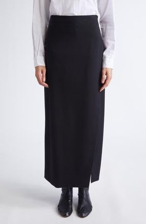 Max Mara Adorato Wool Wrap Skirt in Black at Nordstrom, Size 8