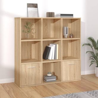 Berkfield Home Book Cabinet Sonoma Oak 98x30x98 cm Engineered Wood in Brown | Size: 98 x 30 x 98 cm