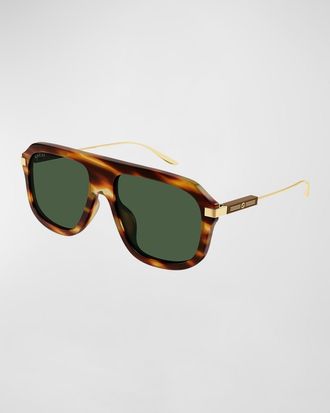 Gucci Mens GG Acetate Aviator Sunglasses