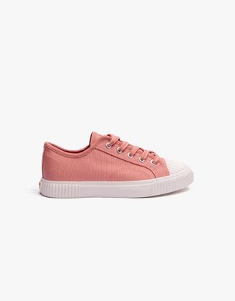 Hush Puppies Womens Hush Puppies BROOKE Womens Canvas Trainers Pink - Size: 7