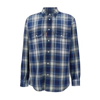 Dsquared2 Casual Shirts, male, Blue, Size: 2XL Blue Casual Shirts