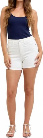 Judy Blue High Waist Slim Denim Short In White
