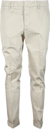 Dondup Gaubert Broek van Katoenmix met Rits - Heren - Slim Fit Broeken - Beige - W32 - Katoen - Broeken