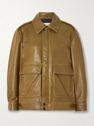 Nour Hammour Giacca In Pelle Testurizzata Drey - Verde