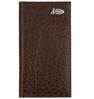 Justin Mens Leather Wallet In Distressed Brown