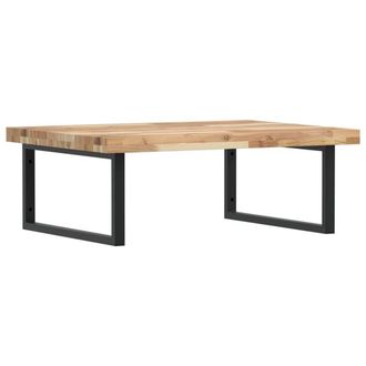 Berkfield Home Basin Shelf Wall Mounted Steel & Solid Wood Acacia in Brown