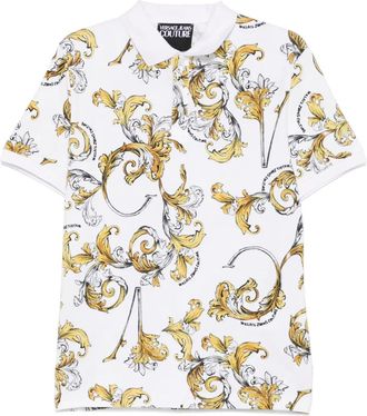 Versace Jeans Couture Barocco-print polo shirt - White