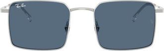 Ray-Ban Idan Bio-Based 50mm Square Sunglasses in Silver /Dark Blue at Nordstrom