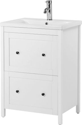 WELLTIME Waschtisch »Aalborg Waschplatz Unterschrank Badschrank mit Becken« Badmöbel inkl. Keramikbecken, Breite 60 cm mit Schubladen