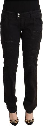 Cycle Zwarte Distressed Slim Fit Jeans - Dames - Slim Fit Jeans - Zwart - W31 - Katoen - Jeans