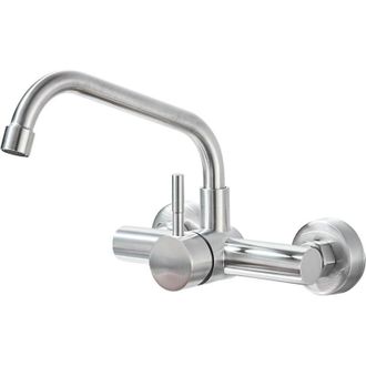 OEM Grifo De Cocina Empotrado - Acero Inoxidable 304 - Rotaci&oacute;n 360&deg; - Distancia Entre Orificios 150 Mm - Acabado Satinado - 1 Unidad