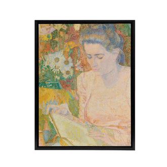 Artery8 Mrs Marie Jeannette Floral Portrait Framed Canvas Wall Art Print Toorop | Size: W24 x H32