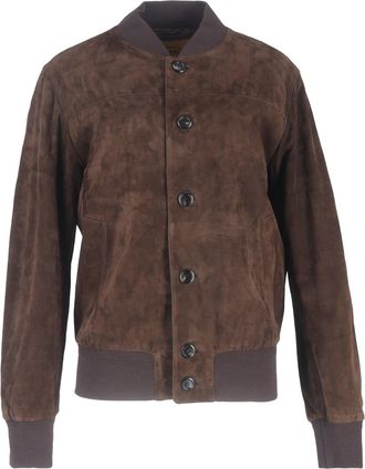 Tod's Tods Bomber Jacket in Brown Suede